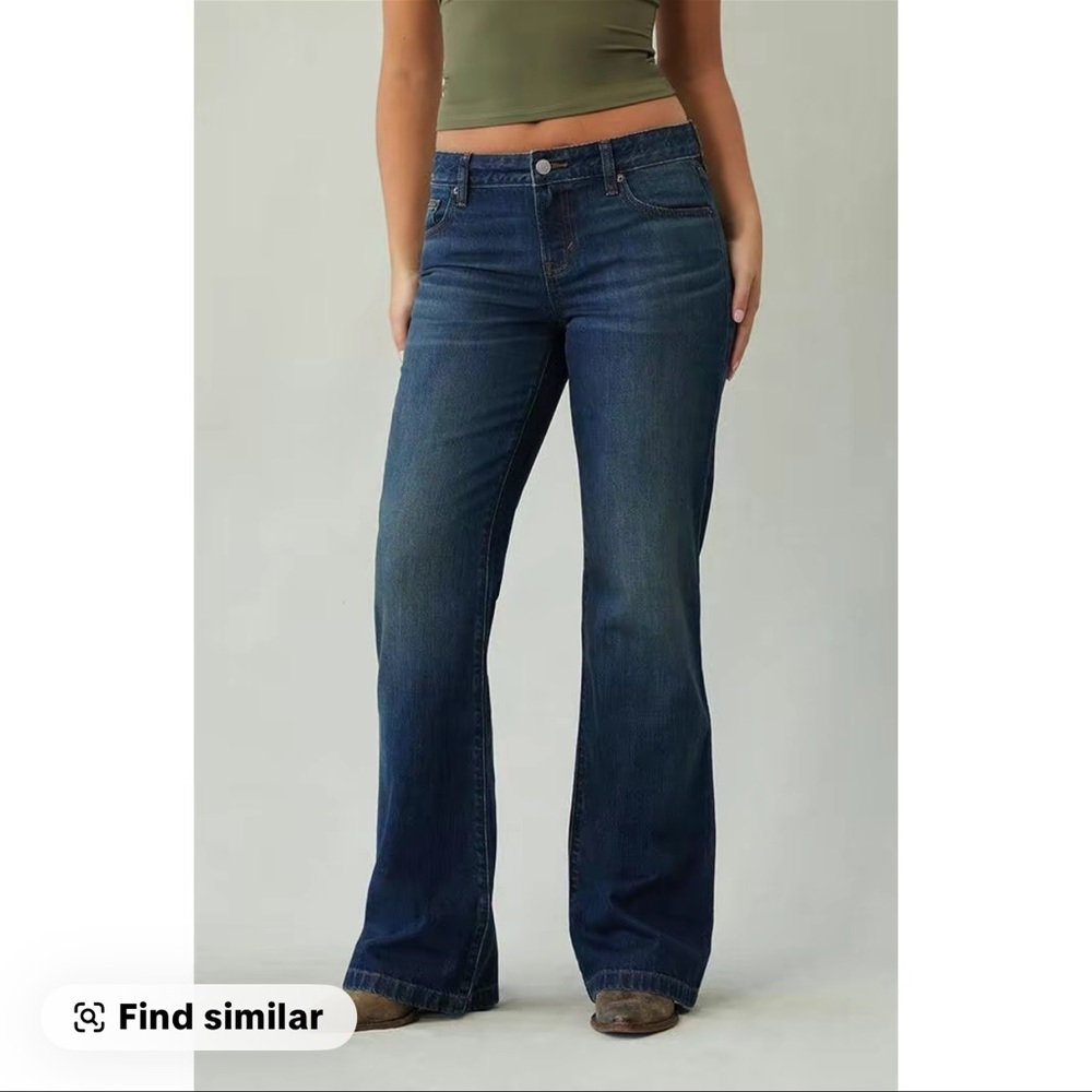 NWT PacSun Women’s Jade Low Rise BootCut Jeans Dark Blue Tint